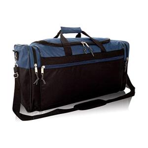 DALIX 25" Extra Large Vacation Travel Duffle Bag in Navy and Black