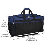 DALIX 25" Extra Large Vacation Travel Duffle Bag in Navy and Black