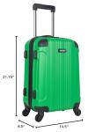 Kenneth Cole REACTION Out of Bounds Lightweight Hardshell 4-Wheel Spinner Luggage, Kelly Green, 20-Inch Carry On