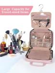 BALULHG Toiletry Bag for Women, Travel Toiletry Bag with Hanging Hook Makeup Organizer, Waterproof Large Capacity Travel Bag for Accessories, Shampoo, Full Sized Container, Toiletries,Pink