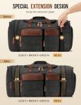 Celvetch Canvas Duffle Bag for Travel 50L Expandable Travel Duffel Bags for Men Women Overnight Weekend Gym Bag with Shoes Compartment - Dark Grey