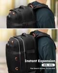 Tolaccea Travel Backpack, TSA Flight Approved Carry On Laptop Backpack for Women Men, Dual Laptop Storage for 17.3" and 15.6" Laptop, Large Luggage Backpack 40-45L Expandable (Black)