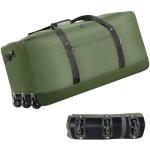 Finnhomy 120L Foldable Rolling Duffel Bag with 3 Wheels, Light Weight Travel Duffel bag with Large Loading Capacity, 32 inch Rolling Duffel bag with Shoulder Strap for Travel Camping Sports, Green
