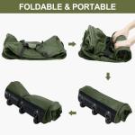 Finnhomy 120L Foldable Rolling Duffel Bag with 3 Wheels, Light Weight Travel Duffel bag with Large Loading Capacity, 32 inch Rolling Duffel bag with Shoulder Strap for Travel Camping Sports, Green