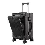 Front Opening Luggage USB Cup Holder Aluminum Frame Suitcase Laptop Bag Cabin 20/24 Inch Password Trolley Case Travel Suitcases