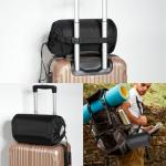 Crisonky Travel and Camping Pillow- Compressible Medium Firm Memory Foam Pillow with Carry Bag for Backpacking & Airplane, Lumbar Support. Breathable Cooling Fabric, Washable Pillowcase (Wathet Blue)