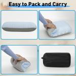 Crisonky Travel and Camping Pillow- Compressible Medium Firm Memory Foam Pillow with Carry Bag for Backpacking & Airplane, Lumbar Support. Breathable Cooling Fabric, Washable Pillowcase (Wathet Blue)
