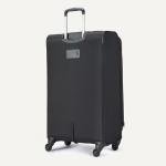 Amazon Basics Luggage, 28" Large Checked Softside Suitcase With Wheels, With Four 360-Degree Multi-directional Spinner Wheels, Expandable Capacity, Zippered Pocket and Straps, Telescopic Handle, Black