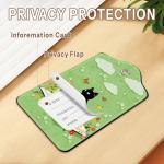 2 Pcs Cat with Book Luggage Tags for Suitcase, Leather Luggage Tags Cute, Privacy Cover ID Label with Stainless Steel Loop & Address Card, Black Cat Travel Bag Tag Luggage Accessories for Suitcases