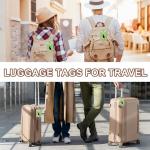 2 Pcs Cat with Book Luggage Tags for Suitcase, Leather Luggage Tags Cute, Privacy Cover ID Label with Stainless Steel Loop & Address Card, Black Cat Travel Bag Tag Luggage Accessories for Suitcases