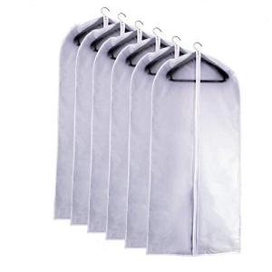 Garment Bags Covers 24''X60'' Dress Bags for Hanging Clothes (Pack of 6) with Study Full Zipper Coat Covers for Closet Clothes Storage Travel