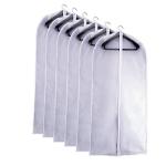 Garment Bags Covers 24''X60'' Dress Bags for Hanging Clothes (Pack of 6) with Study Full Zipper Coat Covers for Closet Clothes Storage Travel
