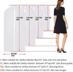 Garment Bags Covers 24''X60'' Dress Bags for Hanging Clothes (Pack of 6) with Study Full Zipper Coat Covers for Closet Clothes Storage Travel