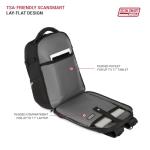 SwissGear Travel Tech Pro Laptop Backpack – Fits Laptops up to 16” – ScanSmart TSA-Friendly Backpack with Multiple Organizer Pockets – Black