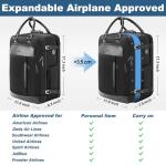 Taygeer Expandable Carry on Backpack, TSA Approved Personal Item Travel Backpack with Shoe Compartment & Packing Cube, Anti-Theft Luggage Back Pack with Lock & Phone Pouch for Men Women, Black