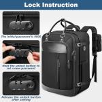Taygeer Expandable Carry on Backpack, TSA Approved Personal Item Travel Backpack with Shoe Compartment & Packing Cube, Anti-Theft Luggage Back Pack with Lock & Phone Pouch for Men Women, Black