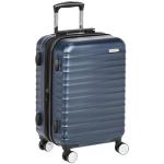 Amazon Basics 21-inch Carry On Luggage, Suitcase With Wheels (8 Spinner Wheels), TSA Lock, Expandable Capacity, Interior Divider and Pocket For Dry and Damp Clothes, Navy Blue