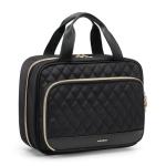 MDODO Travel Toiletry Bag Hanging Toiletry Bag for Women Water-resistant Cosmetic Makeup Bag for Full Sized Travel Essentials Must Have (Black)