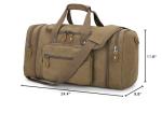 Gonex Canvas Duffle Bag for Travel, 50L Duffel Overnight Weekend Bag(Coffee)