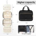 MDODO Travel Toiletry Bag Hanging Toiletry Bag for Women Water-resistant Cosmetic Makeup Bag for Full Sized Travel Essentials Must Have (Black)