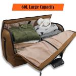 WELKINLAND 2-Suit Garment Duffle Bags for Travel Men, 60L-Large Carry on Garment Duffel Bag, Convertible Garment Duffel Bag w/Shoe Compartment, Foldable Garment Bags for Hanging Clothes Travel