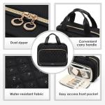MDODO Travel Toiletry Bag Hanging Toiletry Bag for Women Water-resistant Cosmetic Makeup Bag for Full Sized Travel Essentials Must Have (Black)
