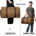 WELKINLAND 2-Suit Garment Duffle Bags for Travel Men, 60L-Large Carry on Garment Duffel Bag, Convertible Garment Duffel Bag w/Shoe Compartment, Foldable Garment Bags for Hanging Clothes Travel