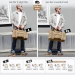 Gonex Canvas Duffle Bag for Travel, 50L Duffel Overnight Weekend Bag(Coffee)