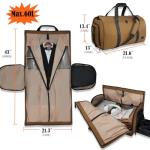 WELKINLAND 2-Suit Garment Duffle Bags for Travel Men, 60L-Large Carry on Garment Duffel Bag, Convertible Garment Duffel Bag w/Shoe Compartment, Foldable Garment Bags for Hanging Clothes Travel