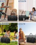 Women Weekender Travel Duffle Bag: Travel Duffel Overnight Bags with Shoe Compartment Large Carry on Tote with Toiletry Bag Weekend Traveling Yoga Gym Hospital Bag for Women with Wet Pocket Black