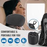 Optixion Travel Neck Pillow for Airplanes, Premium Memory Foam Neck Pillow with Ergonomic 360° Support, Travel Essentials for Plane, Car, Train and Home, Max Black