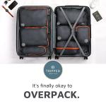 Large Compression Packing Cubes for Travel-Packing Cube Luggage Organizers 7 Piece Set for Checked Luggage-Ultralight, Expandable/Compression Bags by TRIPPED Travel Gear (Grey/Orange)