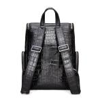 Large Capacity Crocodile Leather Men's Backpack Vintage Style Wear-Resistant Waterproof Design for Travel and Outdoor Use