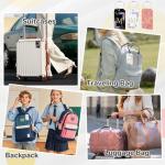 3 Pack Luxury Floral Luggage Tags, Durable PU Leather Suitcase Tags with Stainless Steel Cable Strap, Hidden ID Slot for Privacy Protection, Easy to Identify Waterproof Travel Accessories Gift (M)