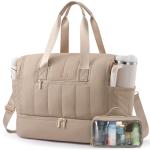 LOVEVOOK Travel Duffle Bag,Puffer Weekender Bags For Women with Shoe Compartment,42L Carry On Duffel Bags For Airplanes,Hospital Bag for Labor and Delivery,Overnight Bsg With Toiletry,2Pcs Set