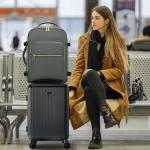 LOVEVOOK 40L Large Travel Backpack for Women Men, 17 Inch Carry on Backpack for Traveling on Airplane, Personal Item Travel Bag Airline Approved, Business Causal Weekender Backpack, Grey Green-Black