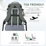LOVEVOOK 40L Large Travel Backpack for Women Men, 17 Inch Carry on Backpack for Traveling on Airplane, Personal Item Travel Bag Airline Approved, Business Causal Weekender Backpack, Grey Green-Black