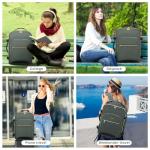 LOVEVOOK 40L Large Travel Backpack for Women Men, 17 Inch Carry on Backpack for Traveling on Airplane, Personal Item Travel Bag Airline Approved, Business Causal Weekender Backpack, Grey Green-Black