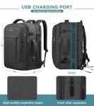 60L Extra Large Travel Laptop Backpack,3XL Expandable Carry On Backpack for Men, Big Capacity Heavy Duty Business Suitcase Daypack Bag Fits 18.4-19 Inch Laptops, Travel Gifts for Men Women, Black