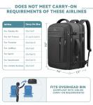 60L Extra Large Travel Laptop Backpack,3XL Expandable Carry On Backpack for Men, Big Capacity Heavy Duty Business Suitcase Daypack Bag Fits 18.4-19 Inch Laptops, Travel Gifts for Men Women, Black