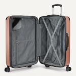 Amazon Basics 3-Piece Luggage Set, Including One Carry-On Luggage (22" Expandable Hardside Suitcase With 8 Spinner Wheels), One 15-inch Tote Bag, and One 10-inch Compact Travel Bag, Rose Gold