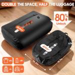 Vacuum Bags for Travel With Pump, Reusable Vacuum Packing Cubes for Traveler, Compression Bags for Clothes, IP68 Waterproof Airless Travel Bags for Storage, Luggage, Backpack & Suitcase (2PC + Pump)