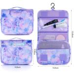 Vipdeal Kids Hanging Toiletry Bag for Girls, Travel Toiletry Bag for Little Young Girls Cosmetic Makeup Waterproof Wash Bag Toddler Traveling Toiletries, Tie Dye Purple