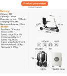 Hot Selling Luggage Remote Trunk Folding Three-wheel electric Wheelchair Mobility Scooter For Disabled,Could Carry On The Plane