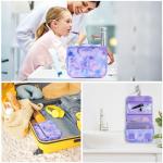 Vipdeal Kids Hanging Toiletry Bag for Girls, Travel Toiletry Bag for Little Young Girls Cosmetic Makeup Waterproof Wash Bag Toddler Traveling Toiletries, Tie Dye Purple