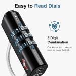 Puroma 2 Pack Luggage Locks TSA Approved, TSA Locks for Luggage Travel Lock Black Resettable Combination Zinc Alloy for Suitcase, Backpack, Laptop Bag, Gym Locker, Toolbox