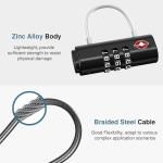 Puroma 2 Pack Luggage Locks TSA Approved, TSA Locks for Luggage Travel Lock Black Resettable Combination Zinc Alloy for Suitcase, Backpack, Laptop Bag, Gym Locker, Toolbox