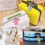 ACdream Luggage Tags 2 Pack, Leather Suitcase Tags Identifiers, Cute Cruise ID Labels with Privacy Cover fits on Backpack, Travel Bag, for Women, Men, Adults, Kids, Glitter Pink