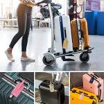 ACdream Luggage Tags 2 Pack, Leather Suitcase Tags Identifiers, Cute Cruise ID Labels with Privacy Cover fits on Backpack, Travel Bag, for Women, Men, Adults, Kids, Glitter Pink