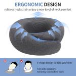 VOOMIKON Neck Pillow Airplane, Travel Pillows for Airplanes, Memory Foam Adjustable Portable Neck Pillow for Traveling, Car Rides, and Home Use